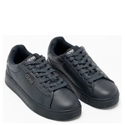 Blue Leather Low Top Sneakers
