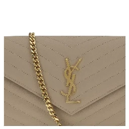 Beige Calf Leather Bos Taurus Shoulder Bag