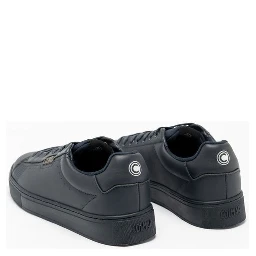 Blue Leather Low Top Sneakers