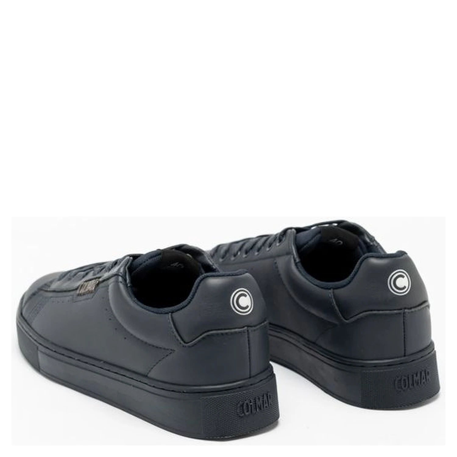 Blue Leather Low Top Sneakers
