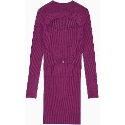 Purple Viscose Casual Dress