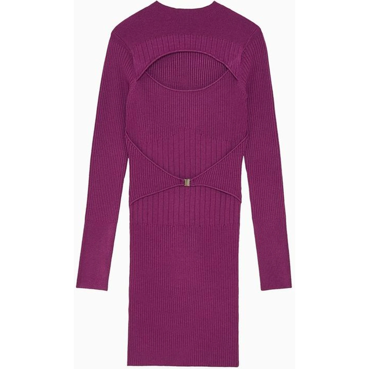 Purple Viscose Casual Dress