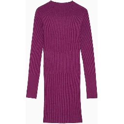 Purple Viscose Casual Dress