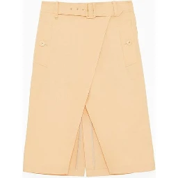 Pink Cotton Midi Skirt