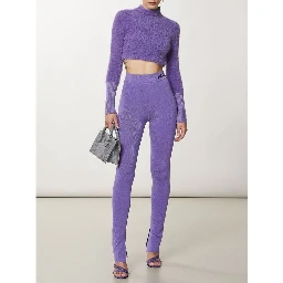 Purple Lyocell Skinny Pants