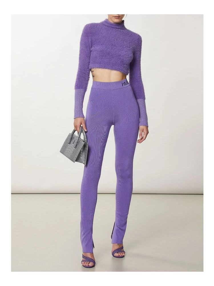Purple Lyocell Skinny Pants