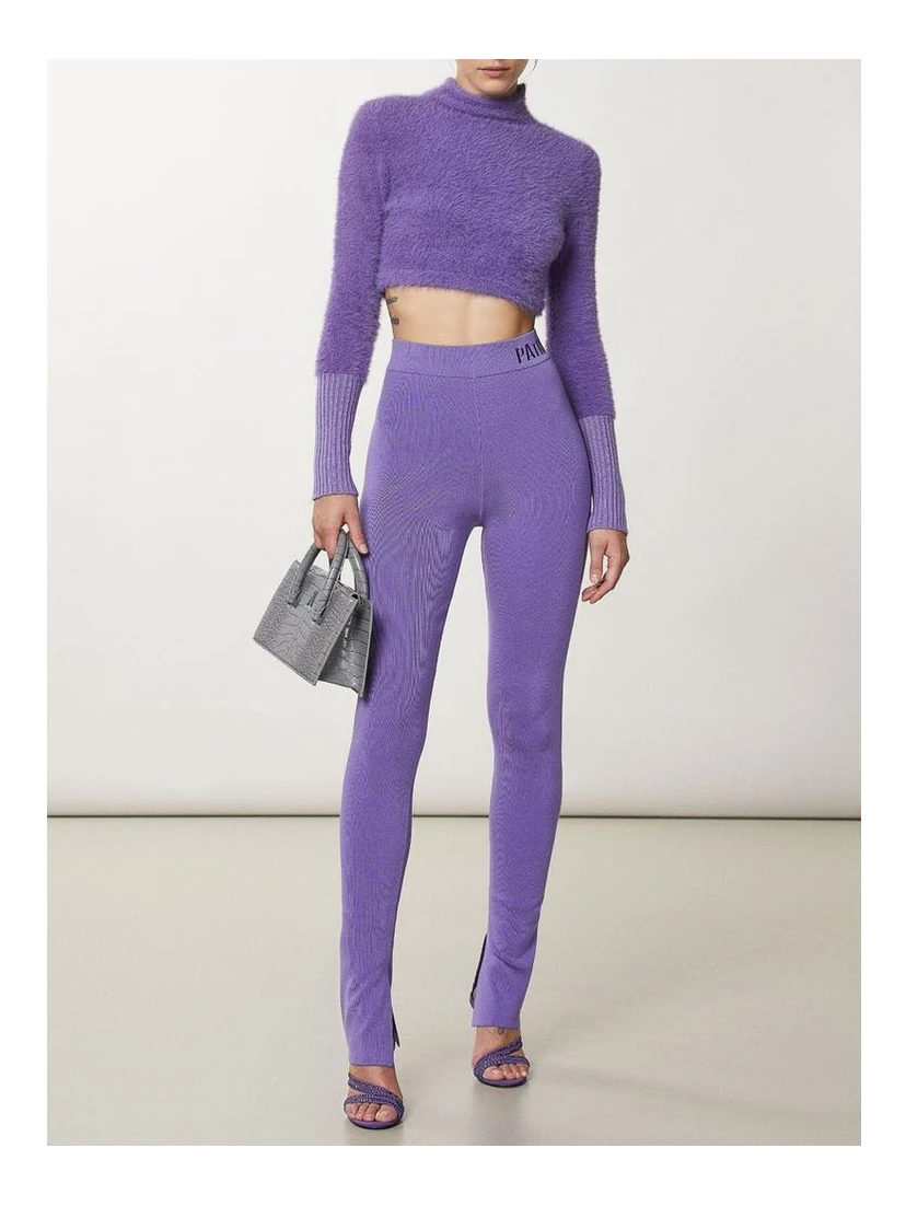 Purple Lyocell Skinny Pants