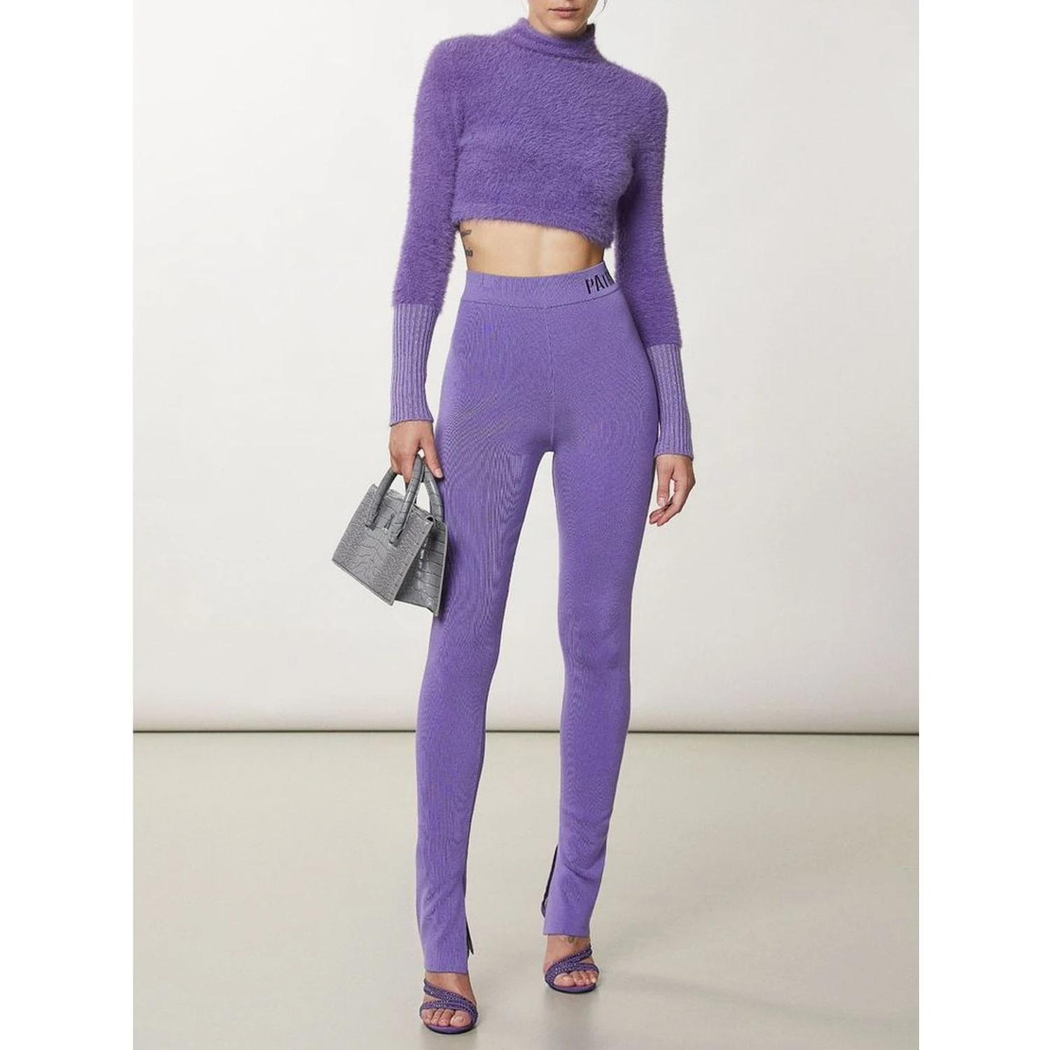 Purple Lyocell Skinny Pants