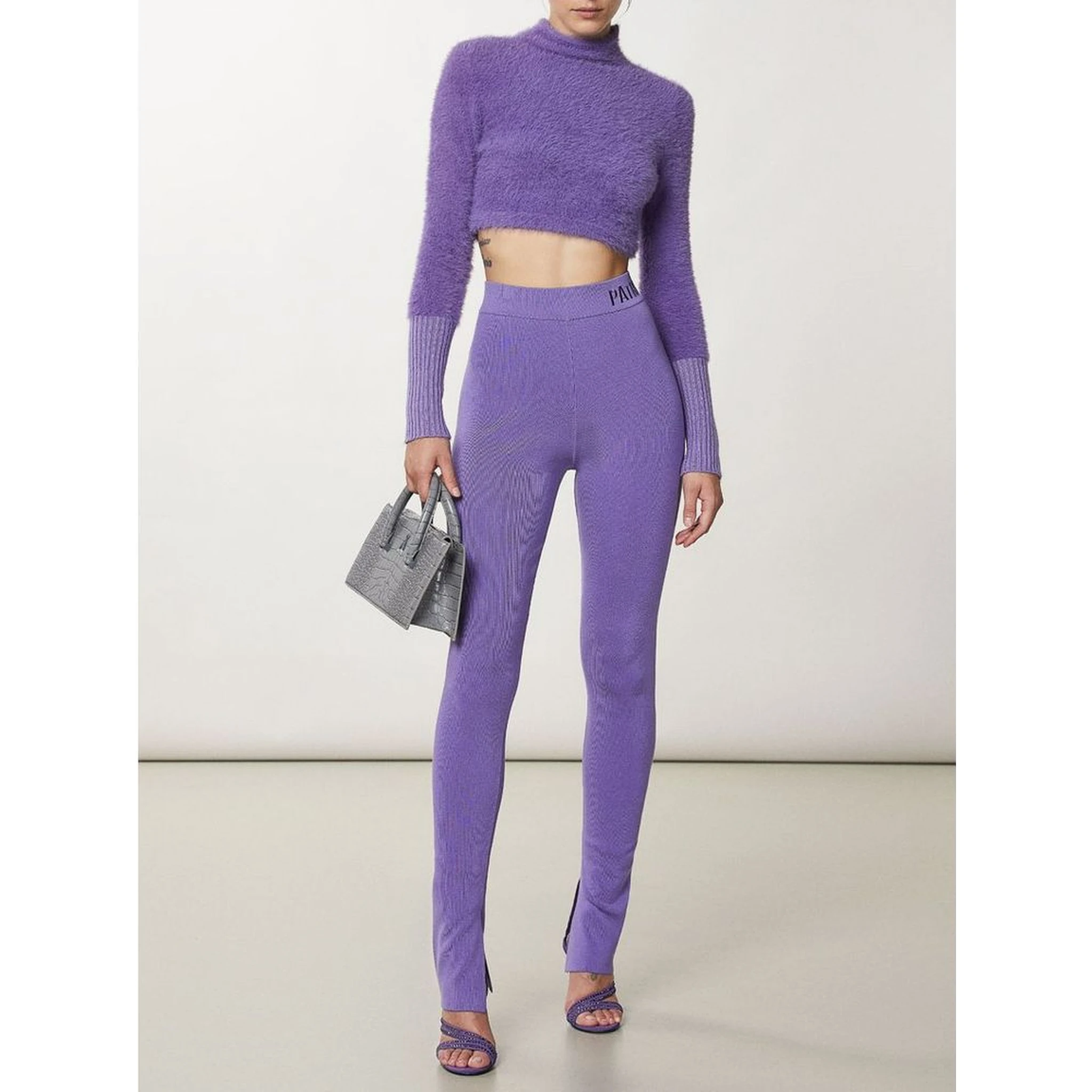 Purple Lyocell Skinny Pants
