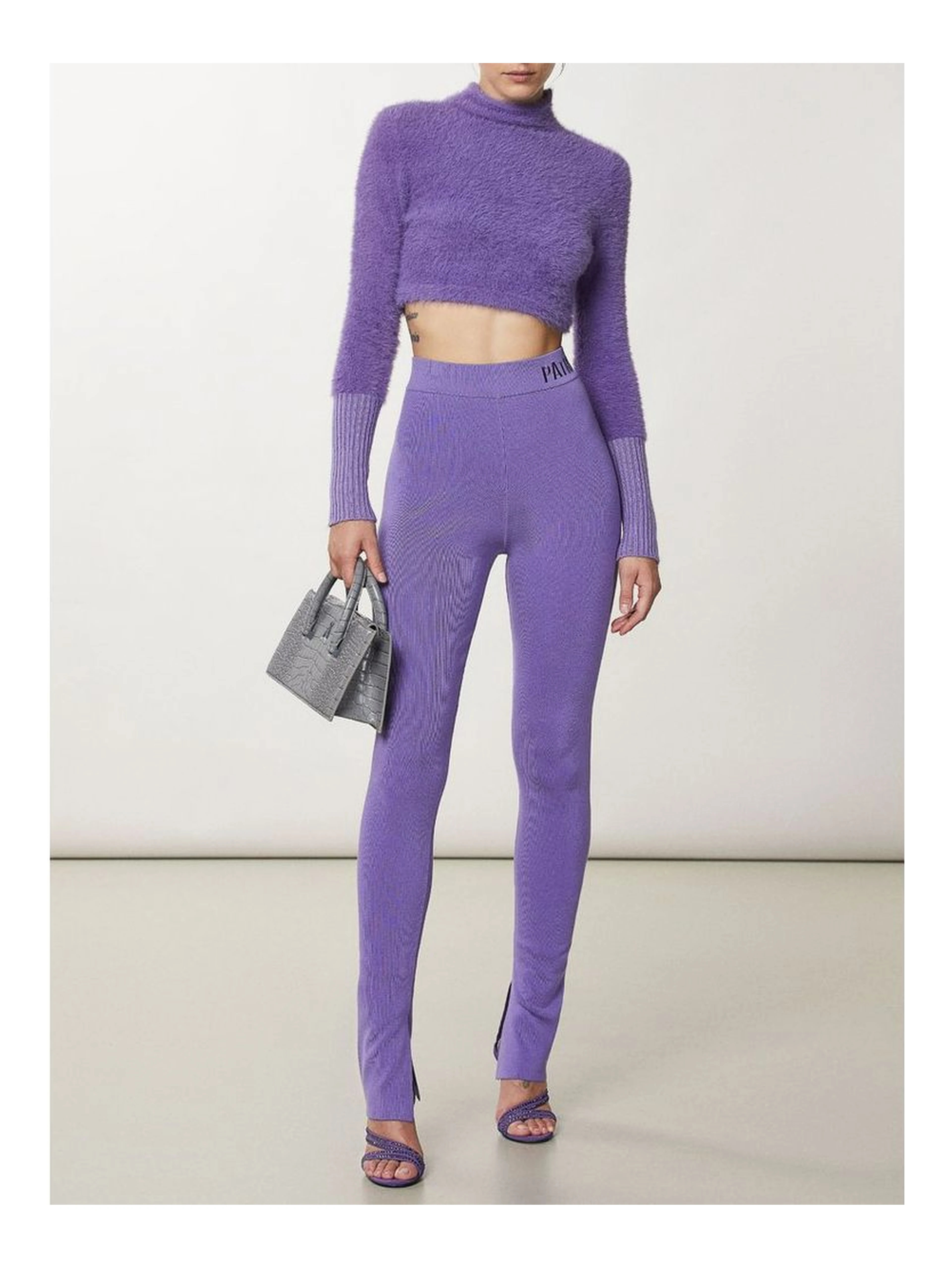 Purple Lyocell Skinny Pants