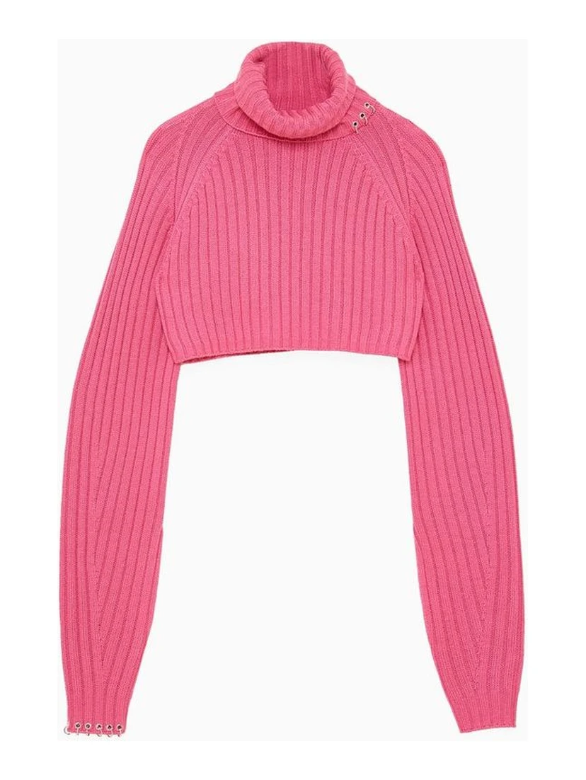 Red Marabou Turtleneck