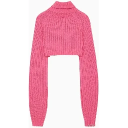 Red Marabou Turtleneck