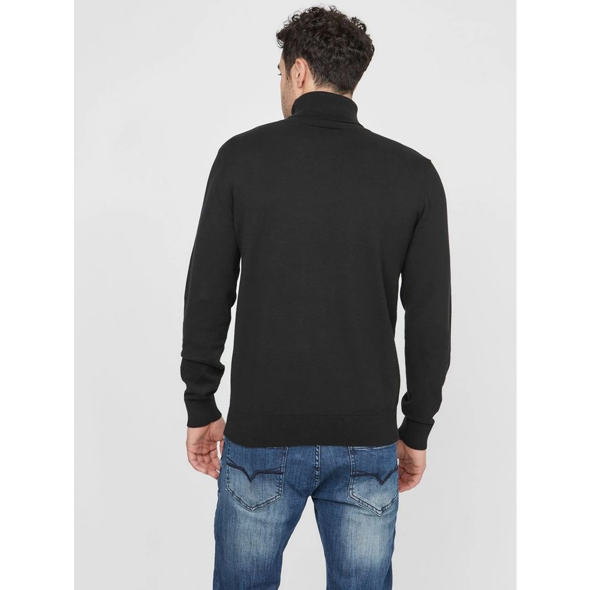 Black Cotton Turtleneck