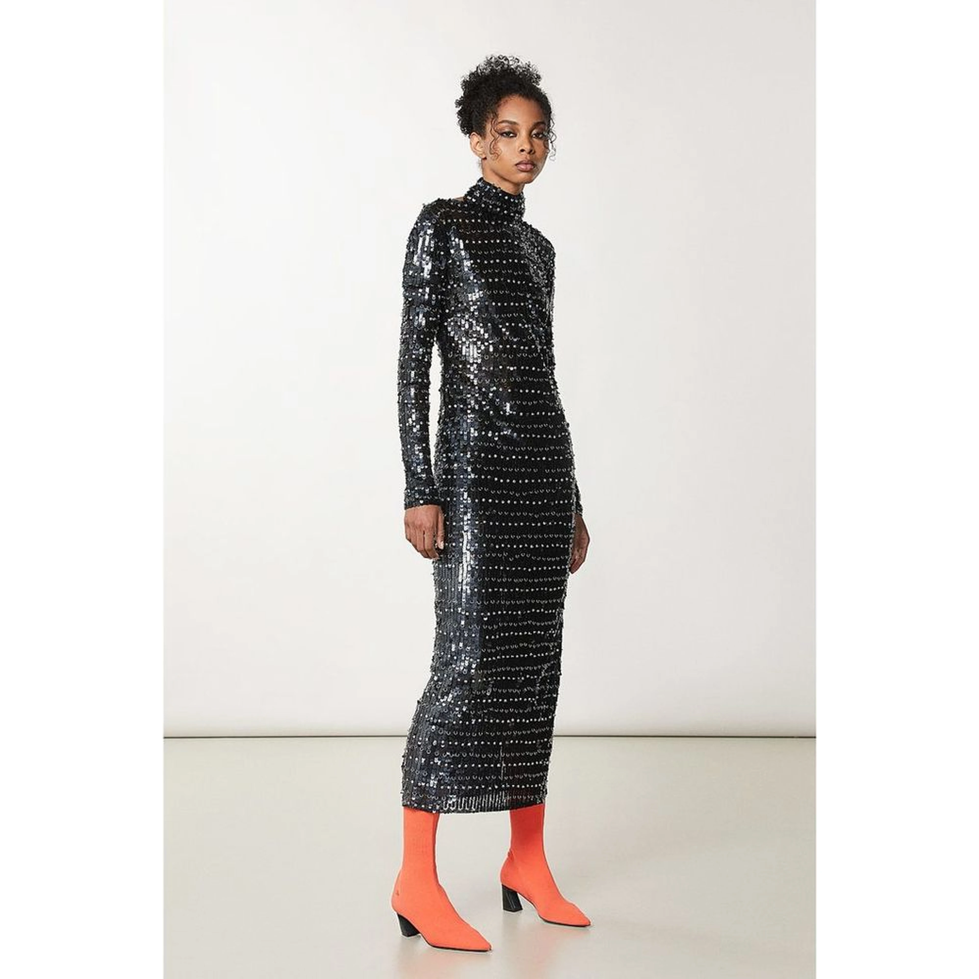 Gold Polyamide Cocktail Dress