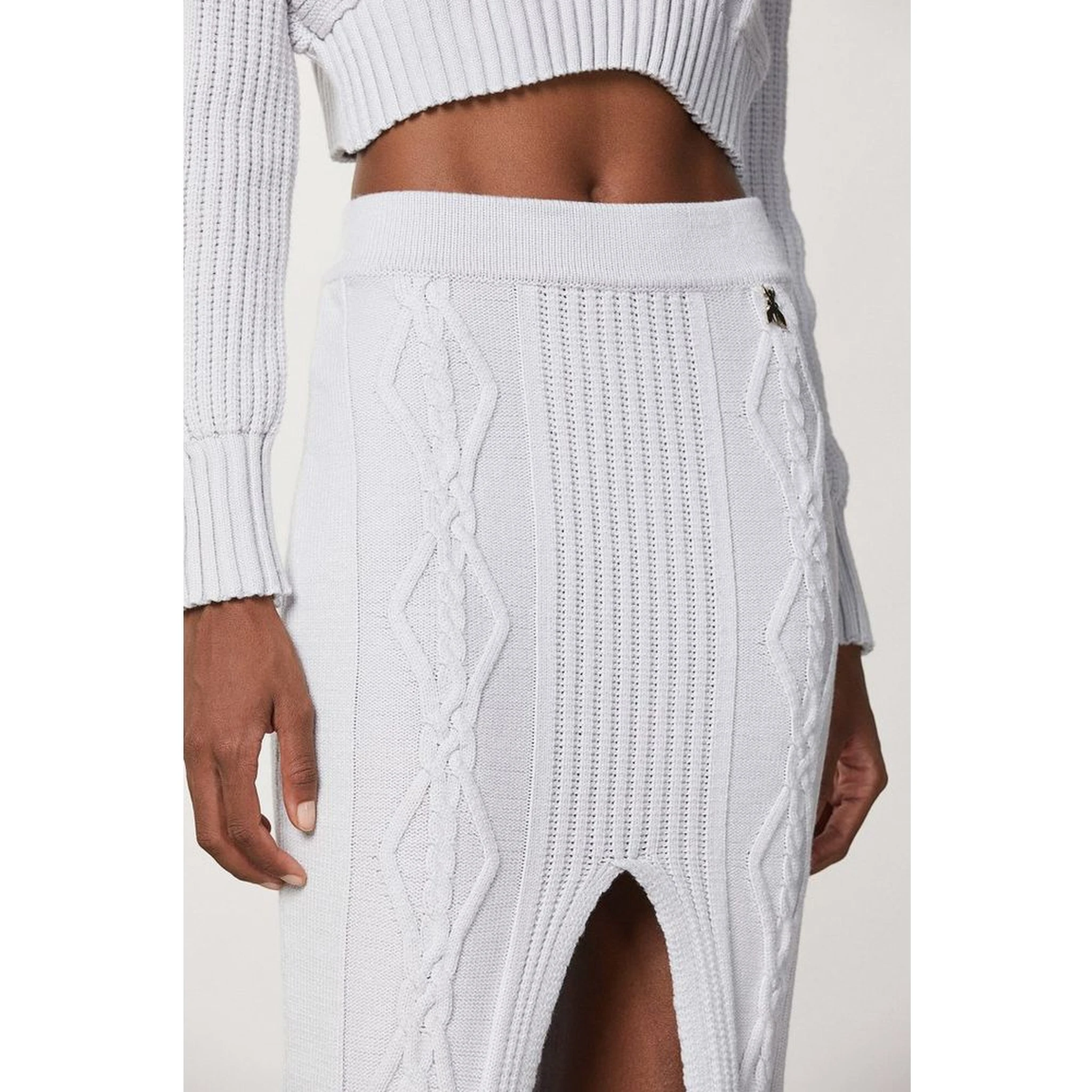 White Viscose Midi Skirt