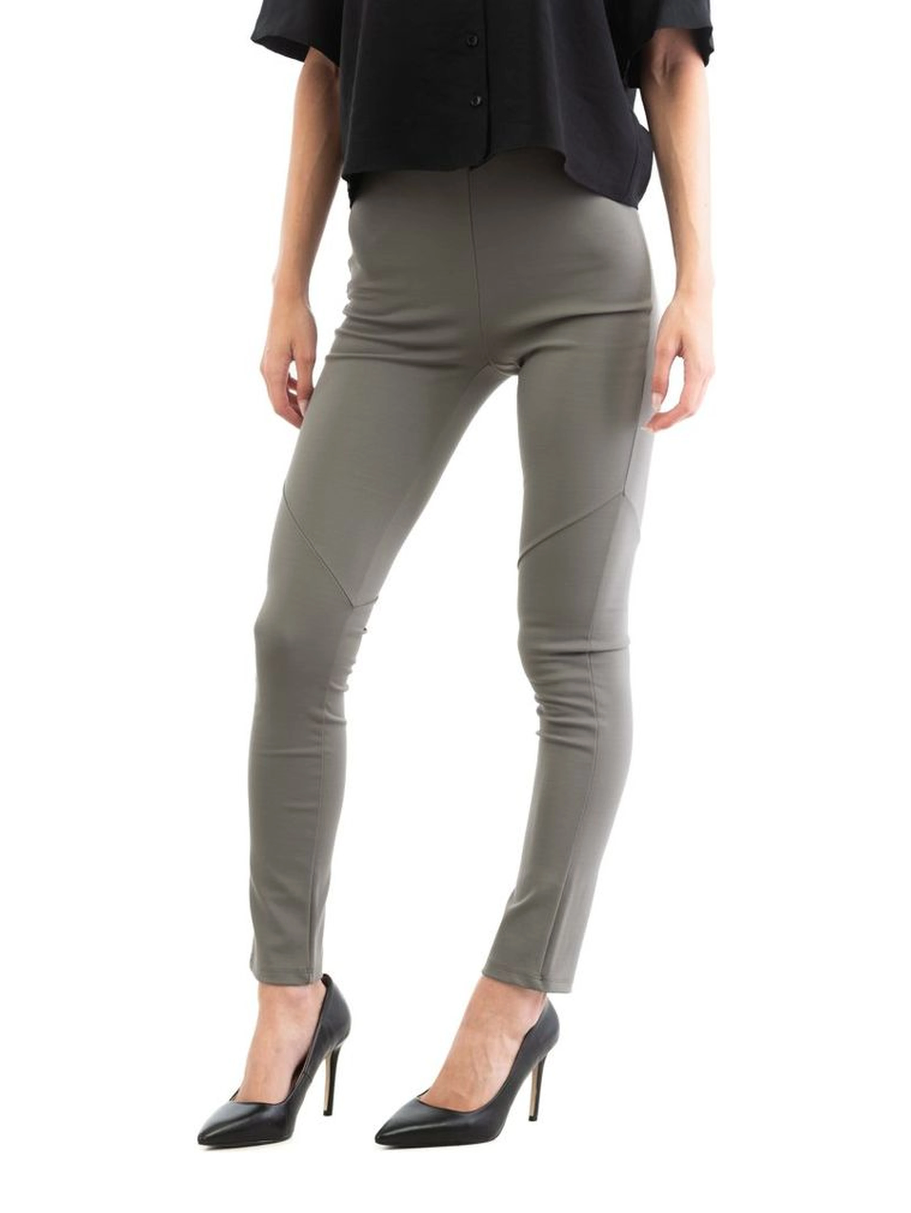 Gray Viscose Skinny Pants