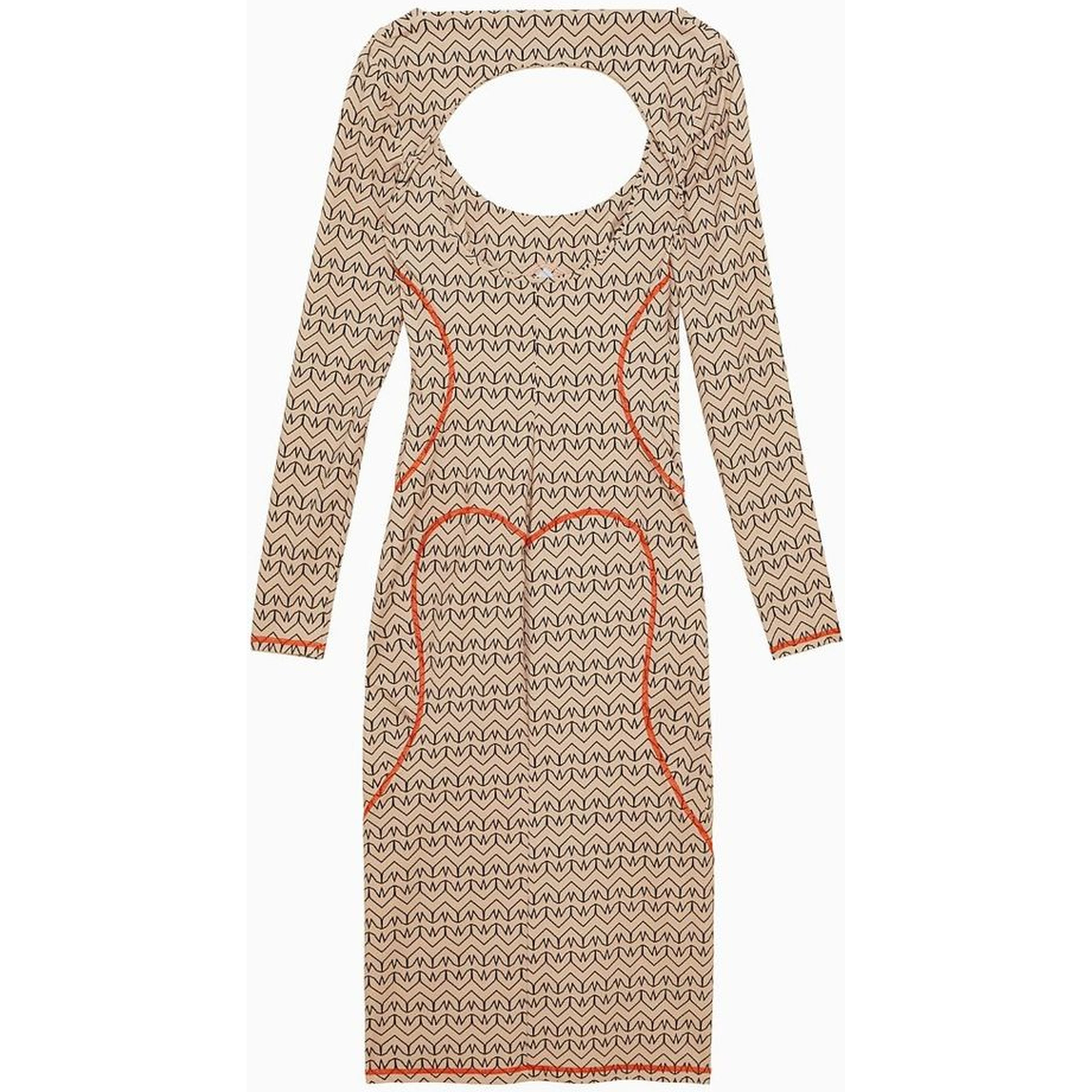 Bicolor Nylon Casual Dress