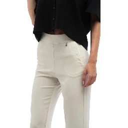 Gray Polyester Casual Pants