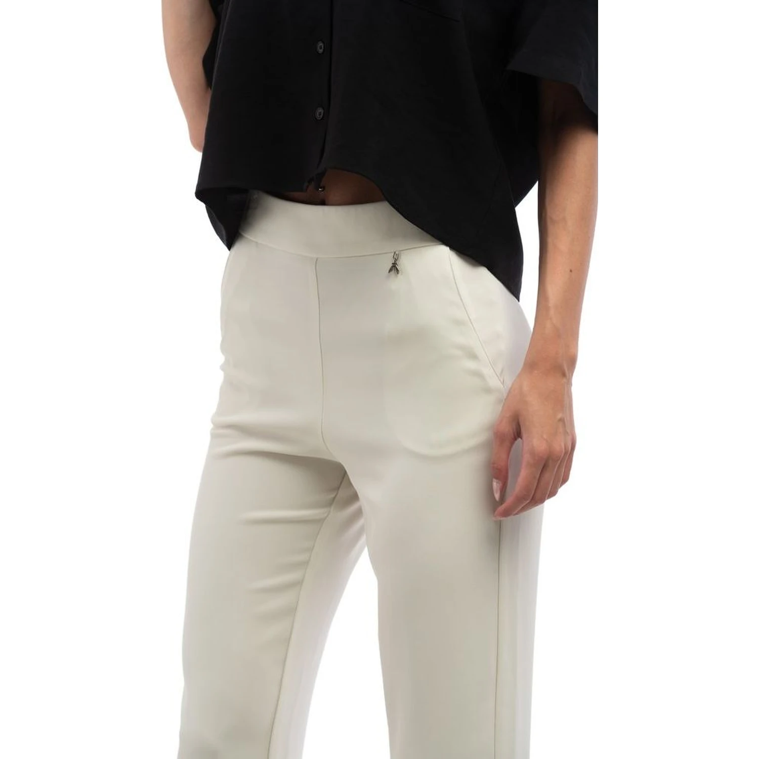 Gray Polyester Casual Pants