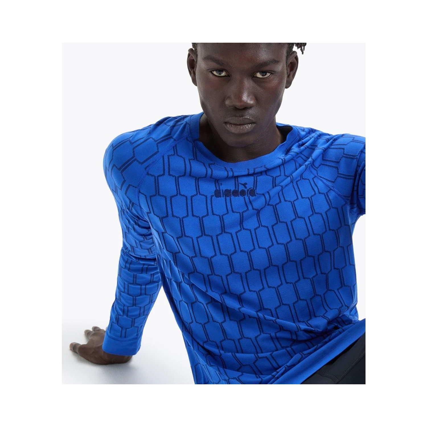 Blue Polyamide Long Sleeve T-Shirt