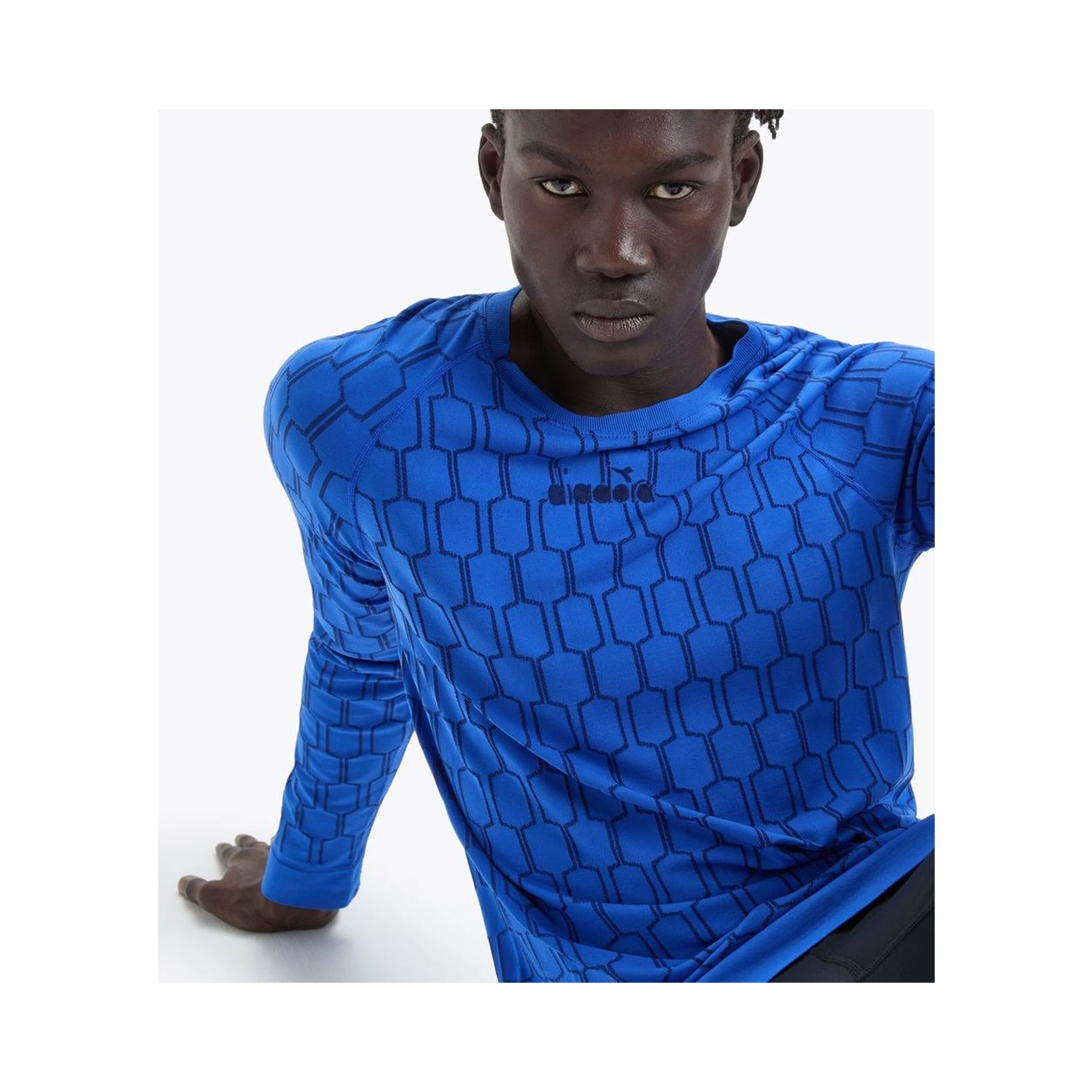 Blue Polyamide Long Sleeve T-Shirt