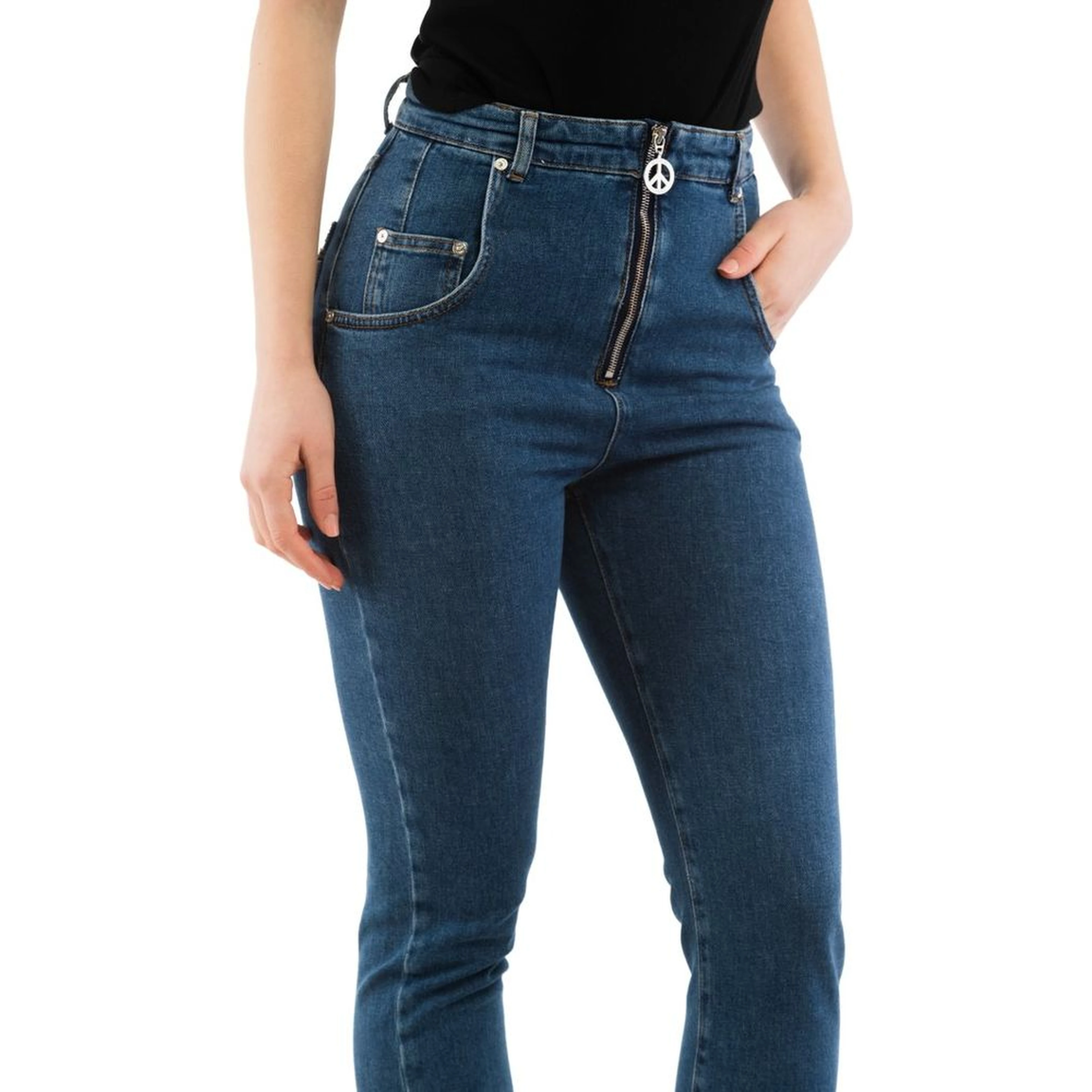 Multicolor Cotton High-Waisted Jean