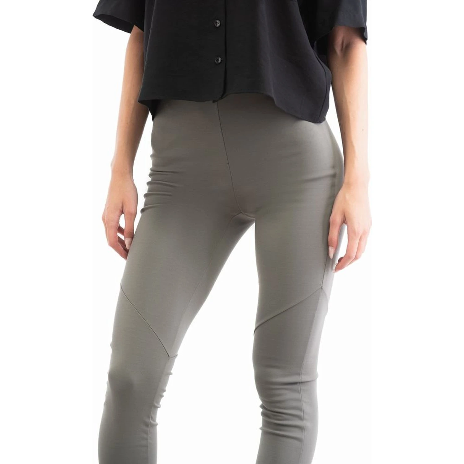 Gray Viscose Skinny Pants