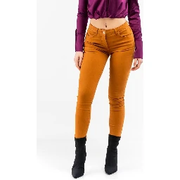 Brown Cotton Skinny Jeans