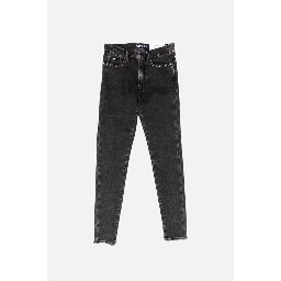 Gray Cotton Skinny Jeans