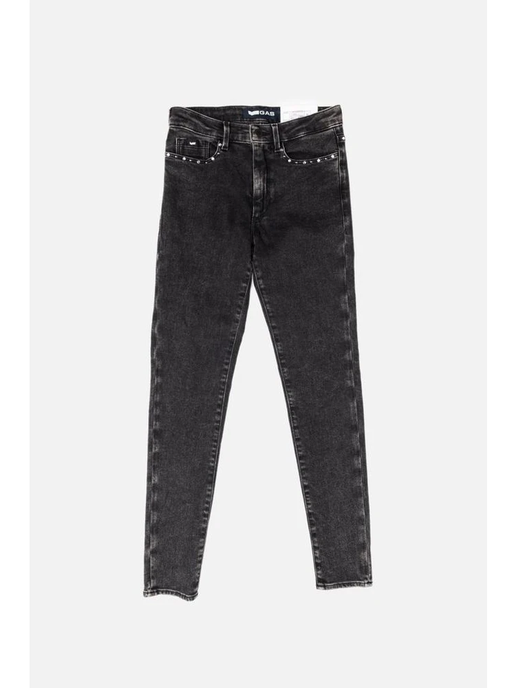 Gray Cotton Skinny Jeans