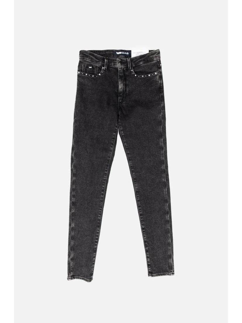 Gray Cotton Skinny Jeans