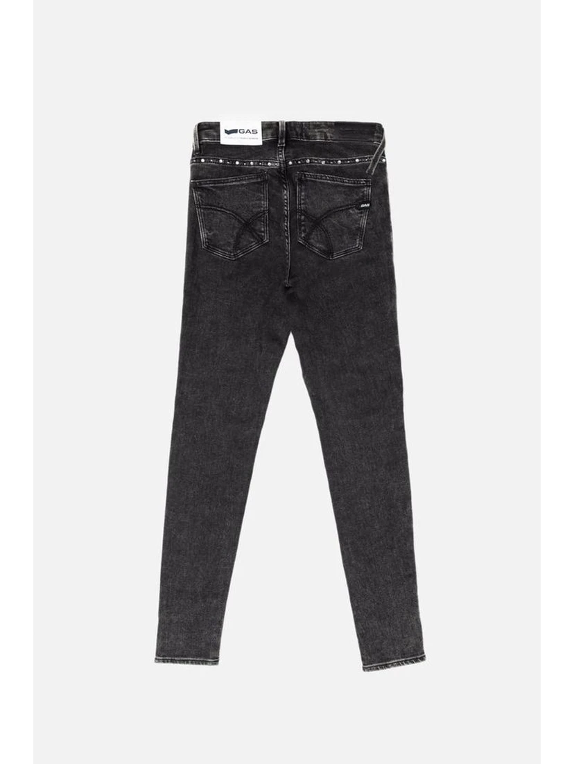 Gray Cotton Skinny Jeans