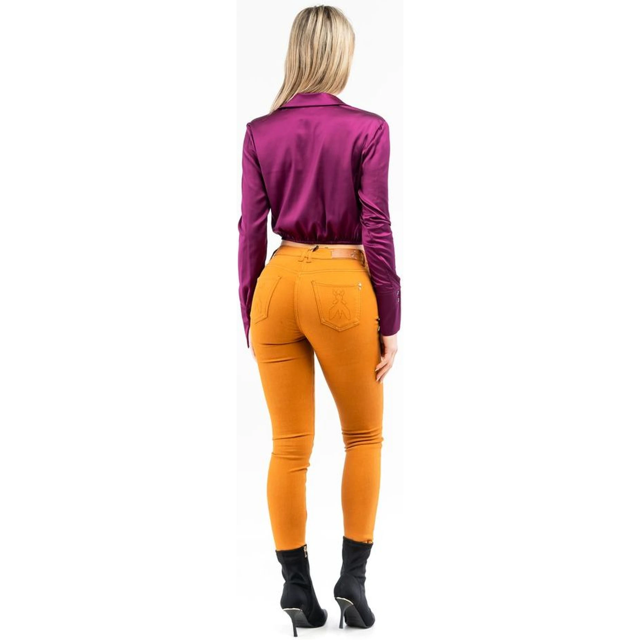 Brown Cotton Skinny Jeans