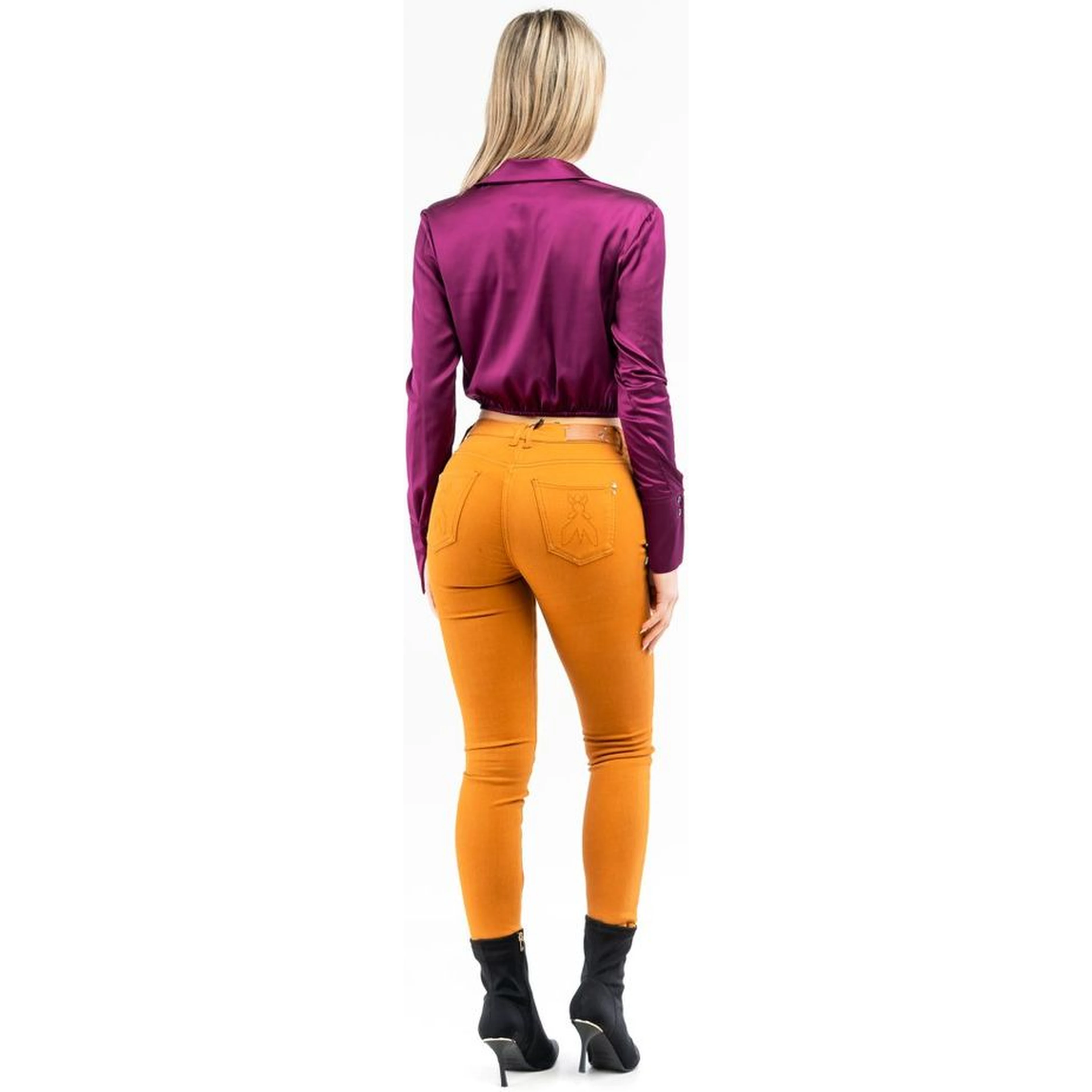 Brown Cotton Skinny Jeans