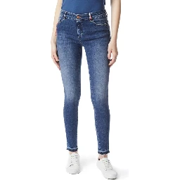 Blue Cotton Skinny Jeans