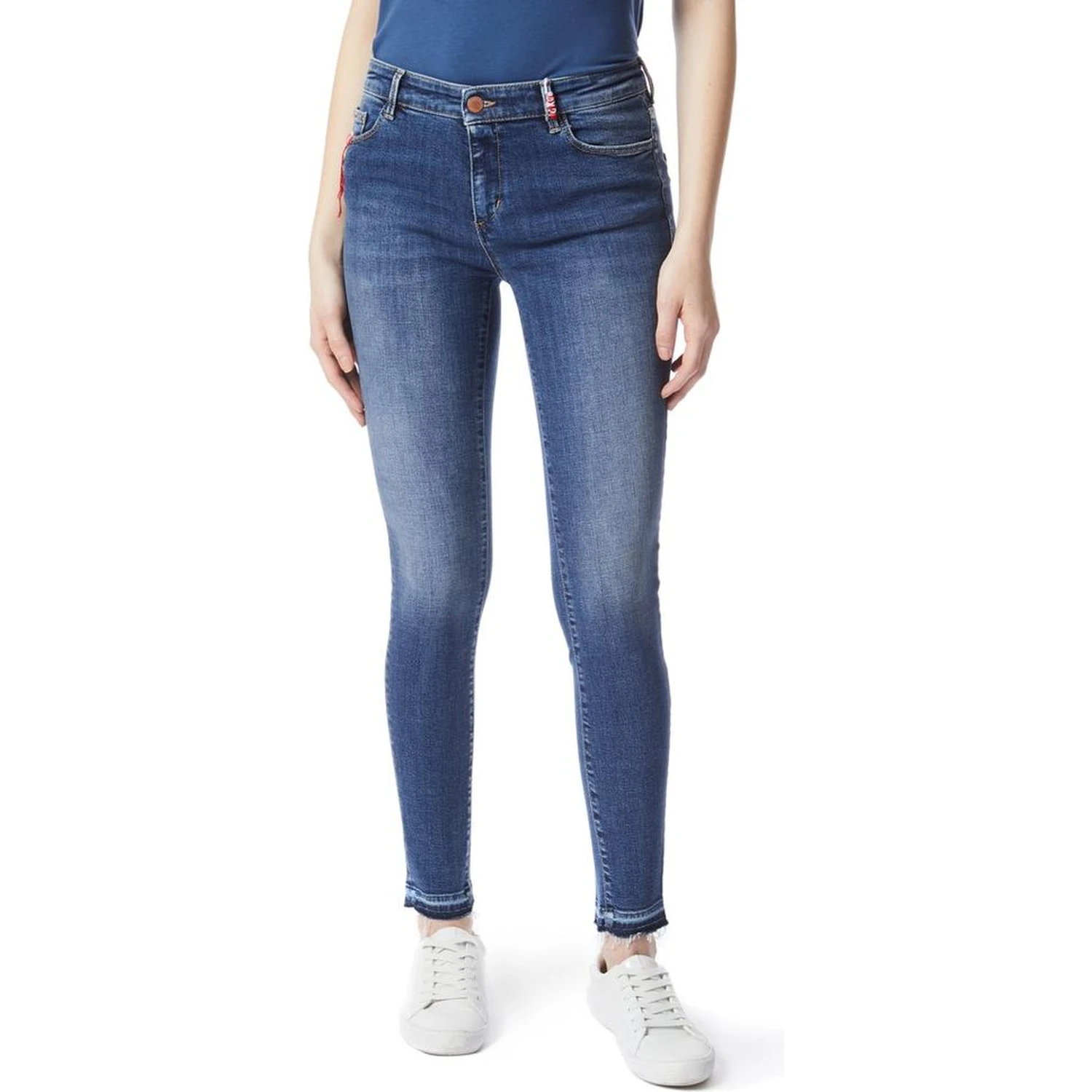 Blue Cotton Skinny Jeans