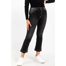 Gray Cotton Cropped Jeans