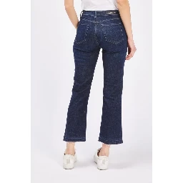 Blue Cotton Flared Jeans