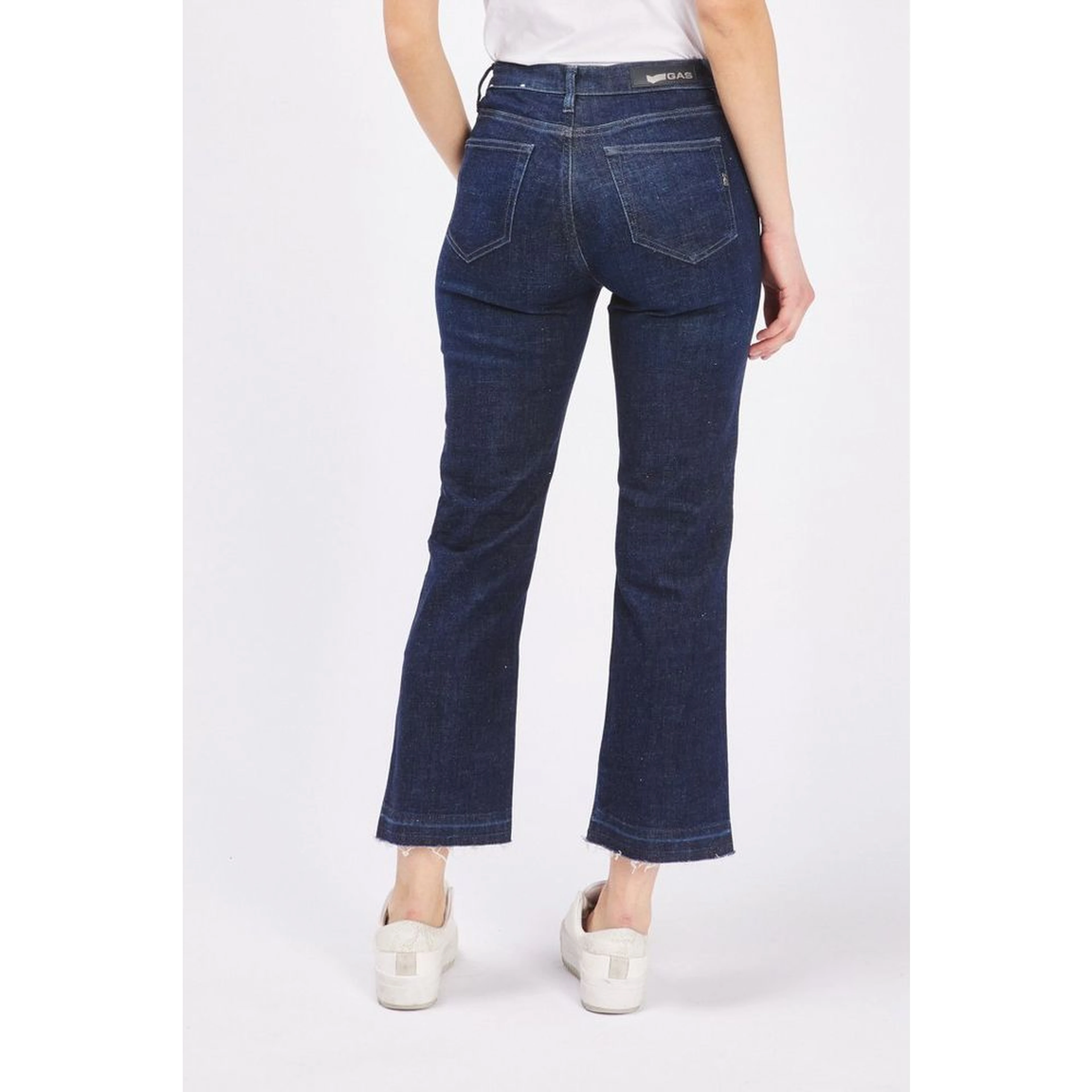 Blue Cotton Flared Jeans
