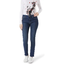Blue Cotton Slim Fit Jeans
