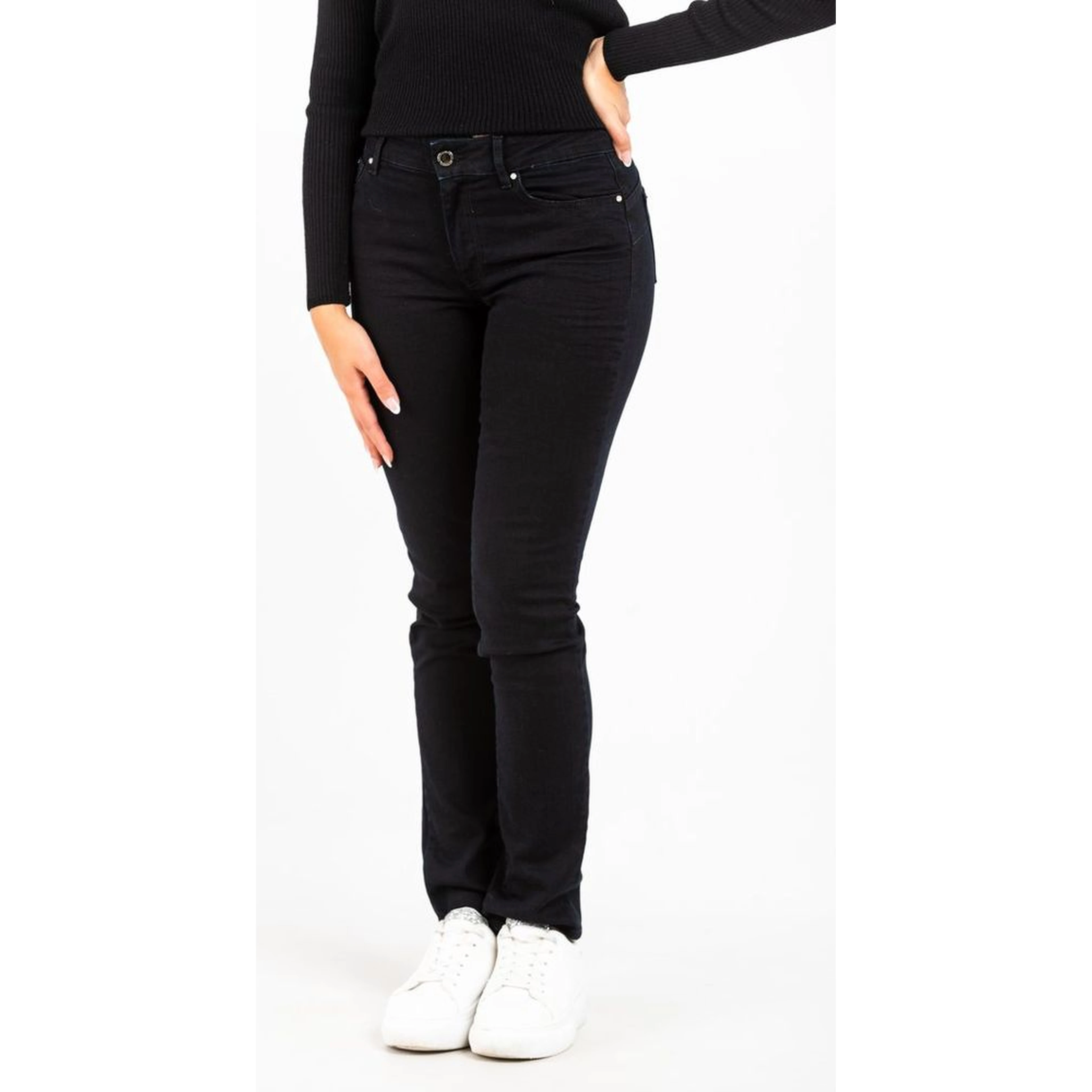 Black Cotton Slim Fit Jeans