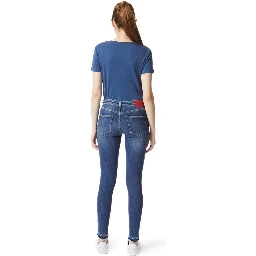Blue Cotton Skinny Jeans