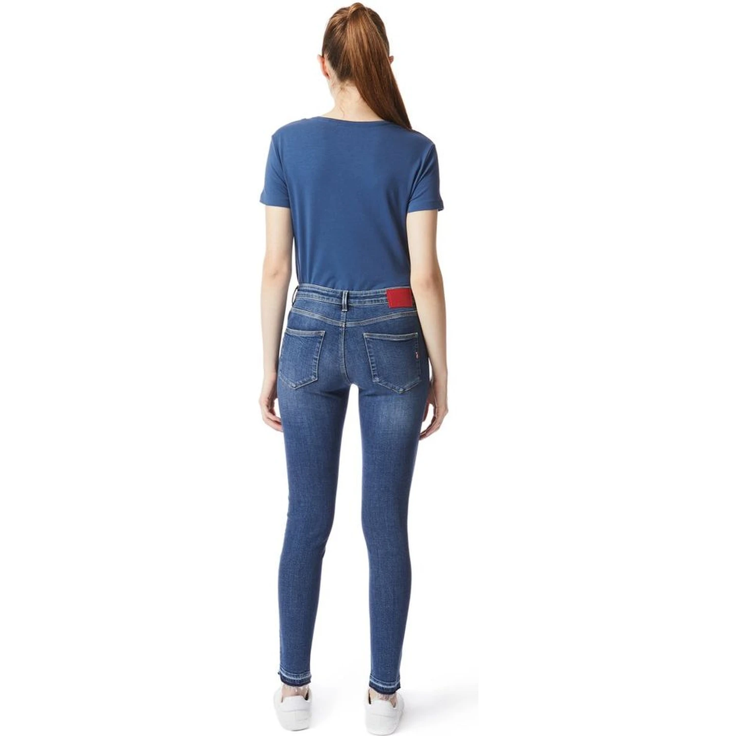 Blue Cotton Skinny Jeans