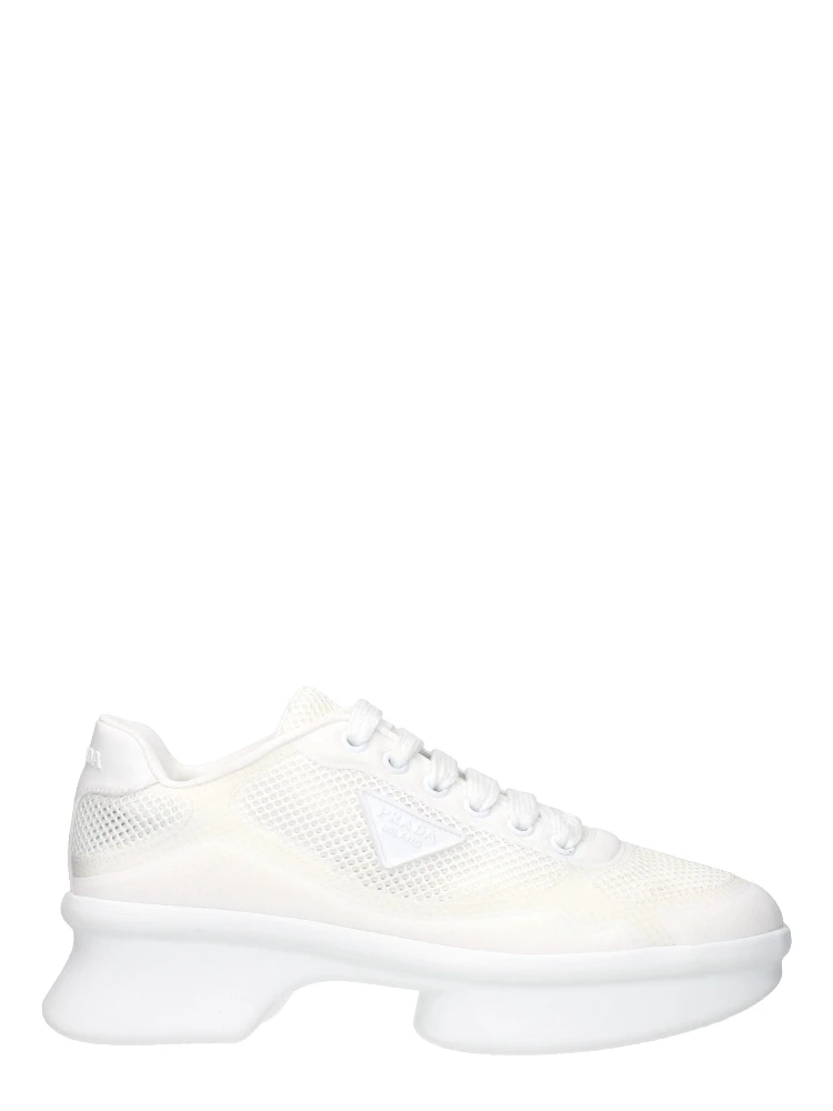 White Fabric Athletic Sneakers