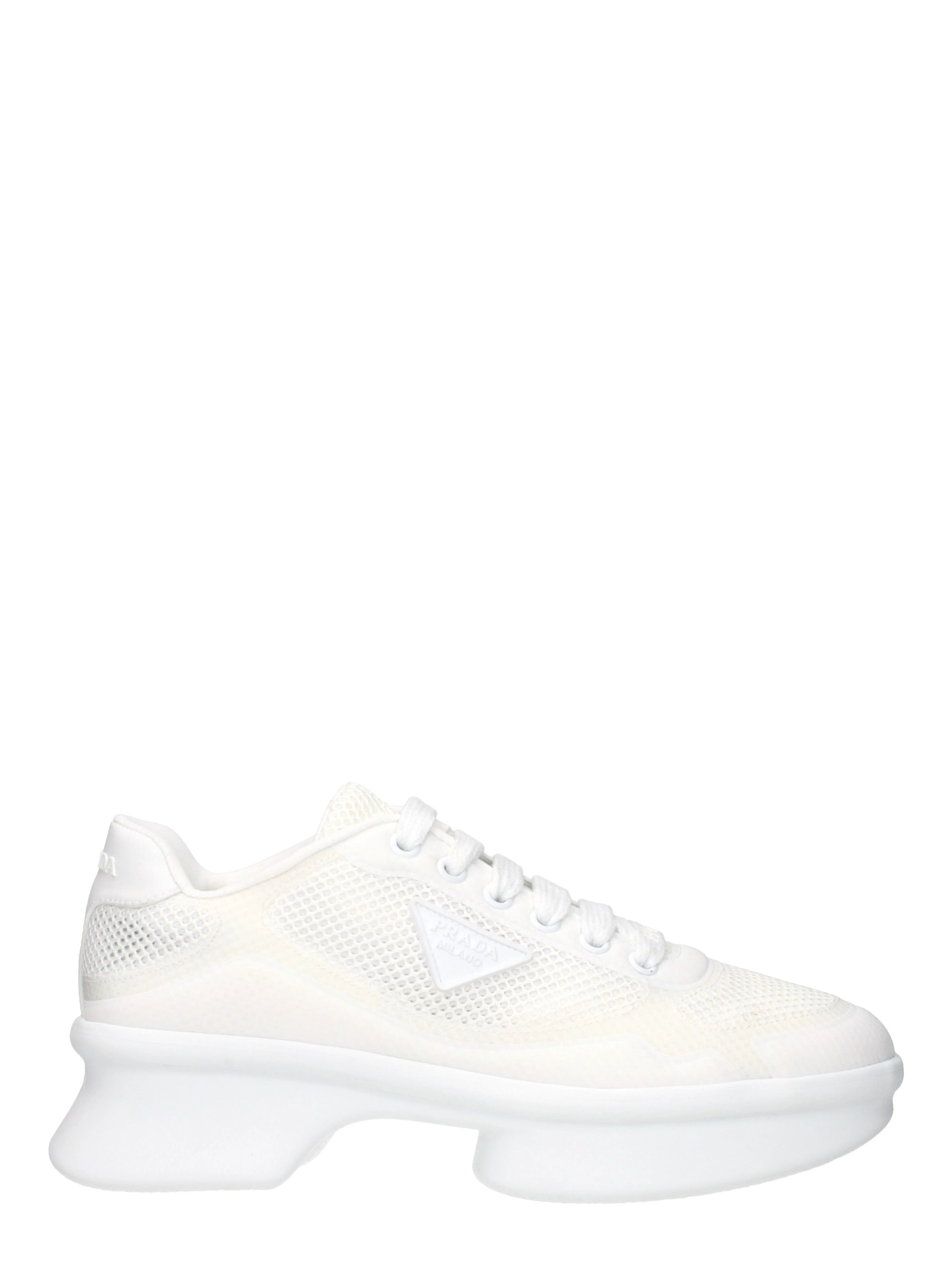 White Fabric Athletic Sneakers