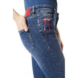 Blue Cotton Skinny Jeans