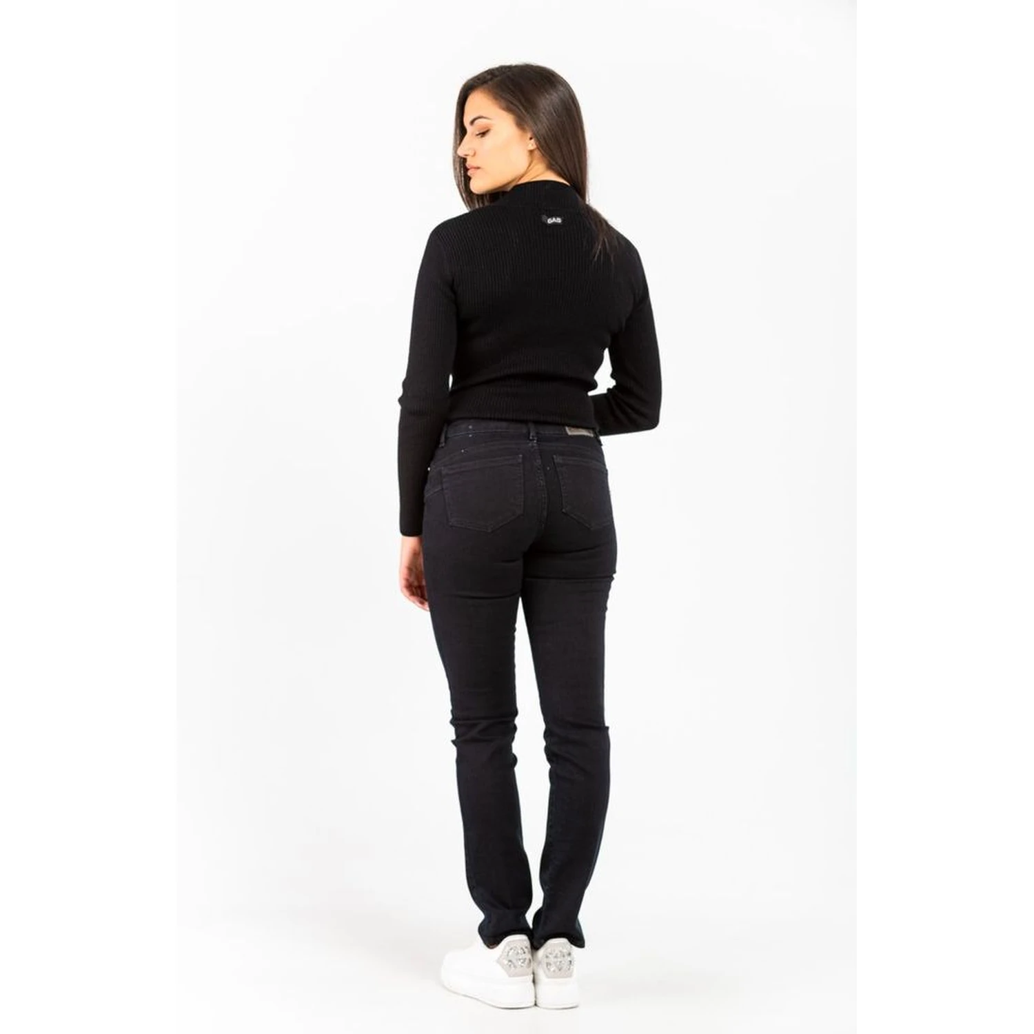 Black Cotton Slim Fit Jeans