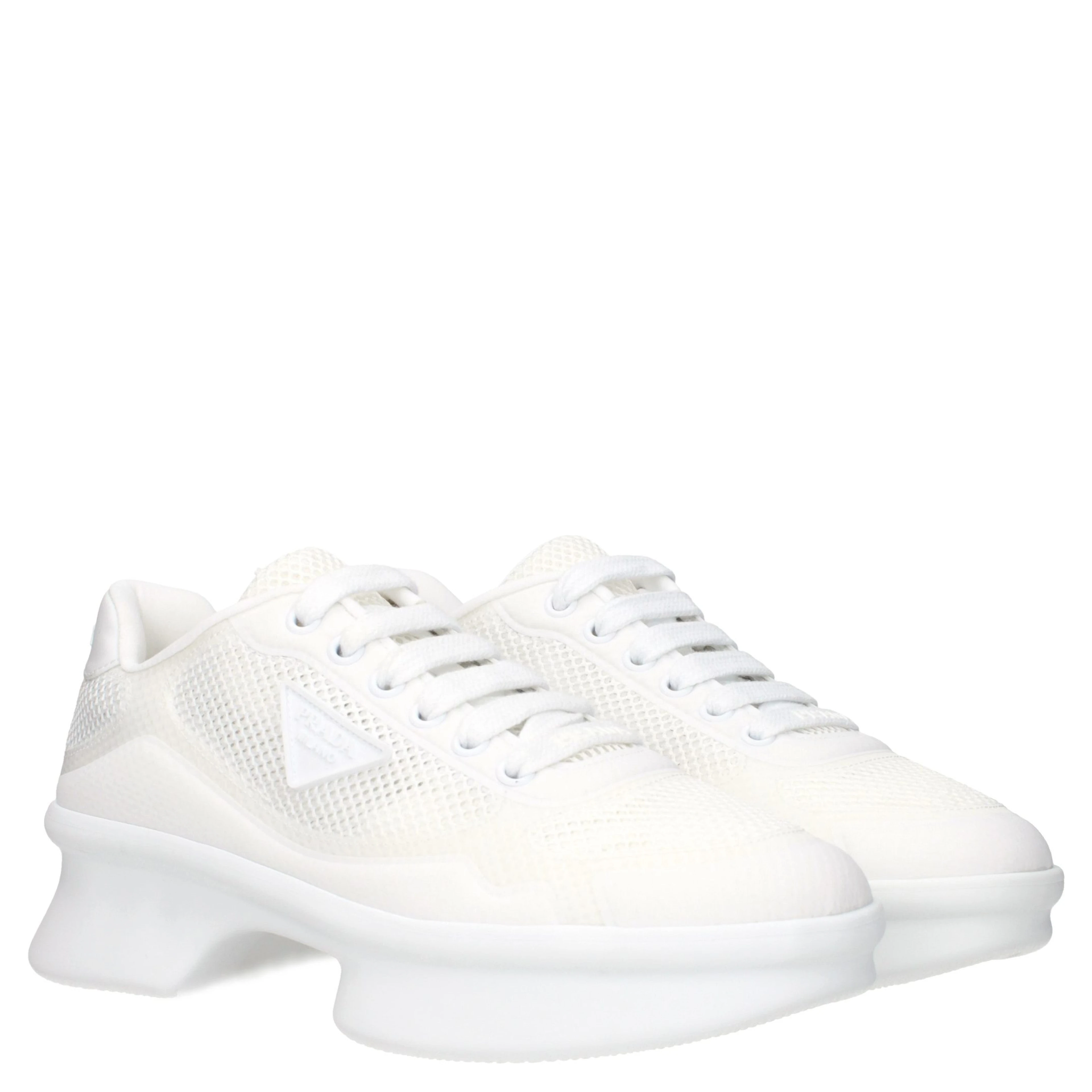 White Fabric Athletic Sneakers