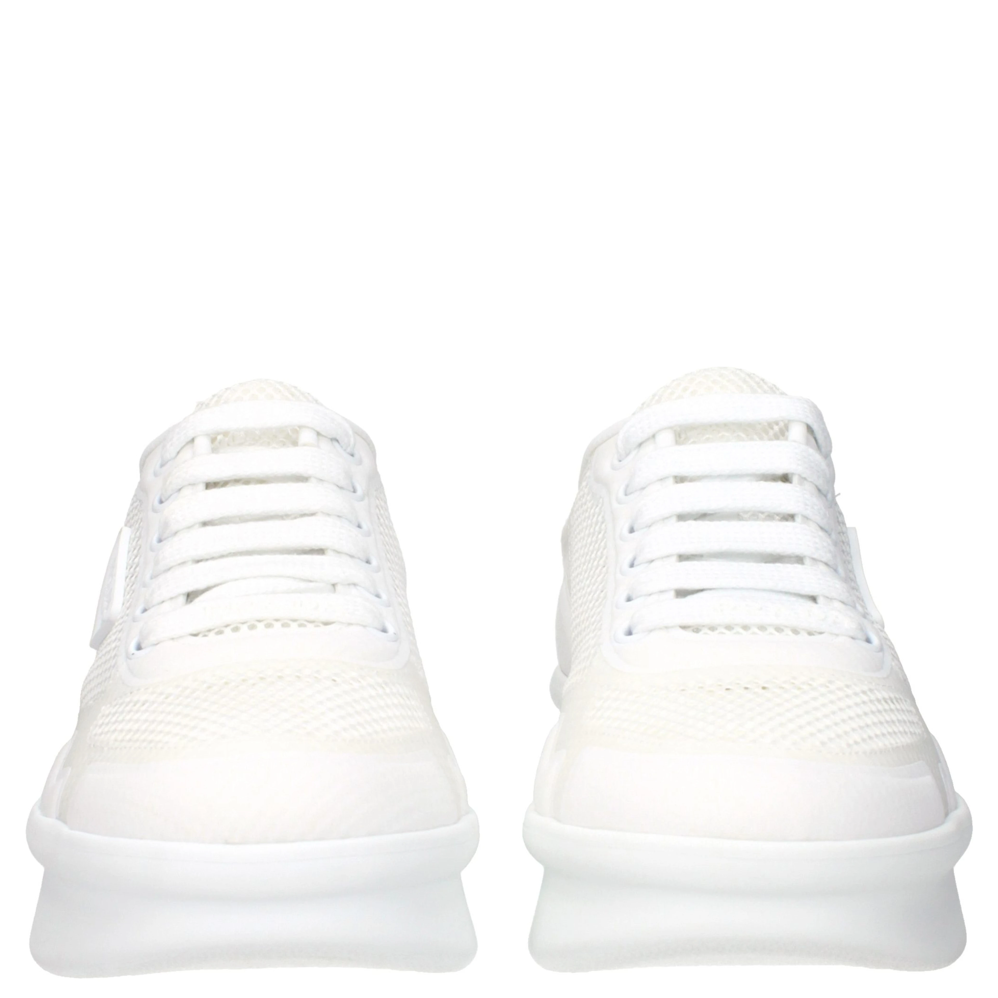 White Fabric Athletic Sneakers