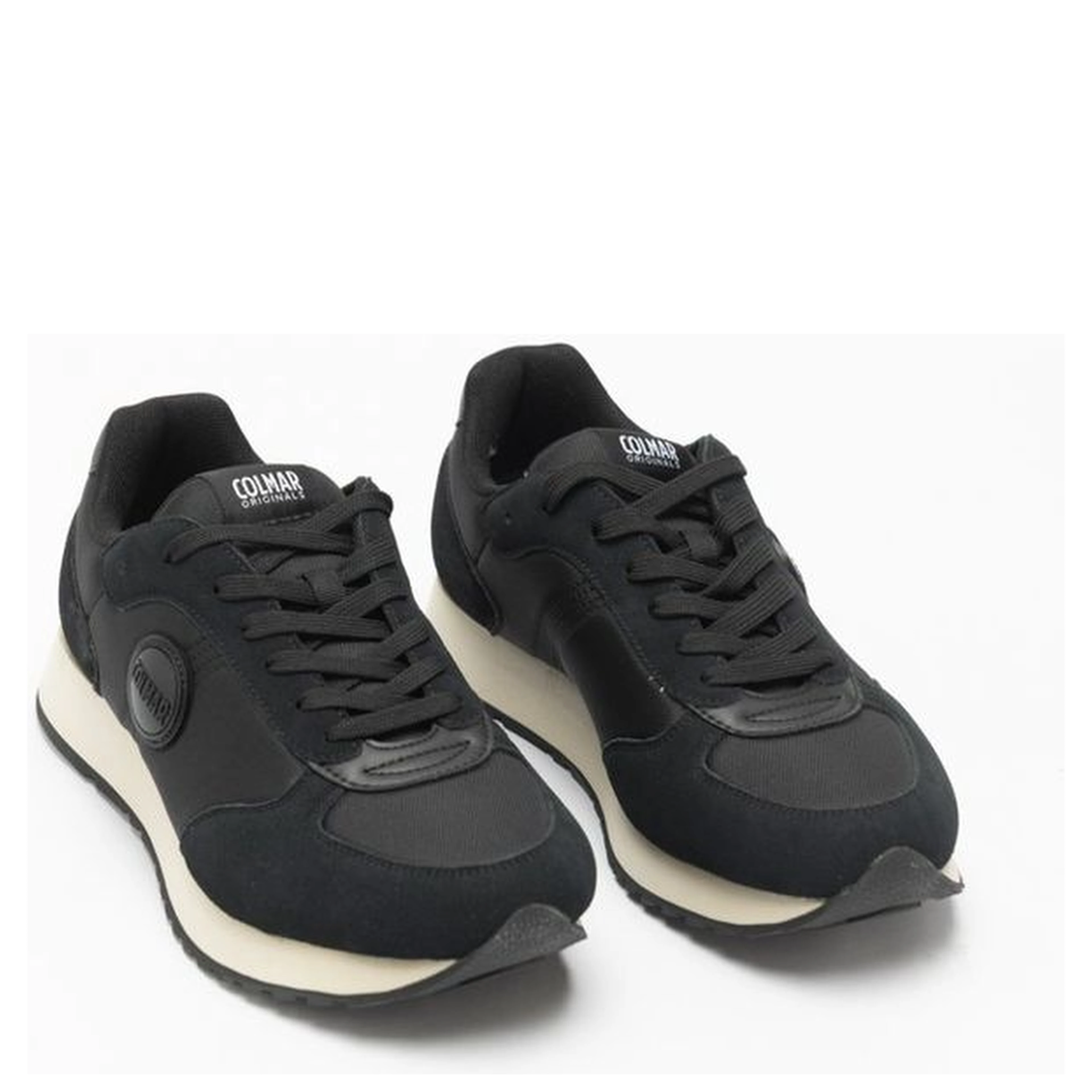 Black Nylon Low Top Sneakers
